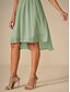 abordables Robes décontractées-Femmes Robe Longueur Genou Robe de demoiselle d&#039;honneur Robe trapèze Élégant Manche à volant robe demoiselle d honneur Cocktail Coupe régulière Uni Manche Courte Col en V Rose Claire Bleu Vert Été