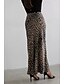 economico Gonne grafiche-Per donna Gonna Casual Maxi Vita media Gonne Leopardo Stampato Micro-elastico Vacanza Streetwear Bianco Marrone Beige Estate Seta come il raso