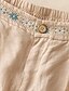 cheap Cotton Linen Shorts-Women&#039;s Cotton Linen Shorts Shorts Slacks Casual Short Natural Flower Pocket Printing Comfy Comfortable Street Going out Sapphire Blue Dark Navy Purple Orange Summer Regular Fit