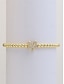 abordables Pulsera de mujer-Pulsera inicial con cuentas doradas para mujer: joyería con dijes del alfabeto personalizados, diseño elástico ajustable, estilo elegante, adecuada para regalos de graduación, cumpleaños y uso diario.