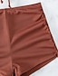 billiga Bikiniset-Dam Badkläder Bikini 2 st Baddräkt Öppen rygg Standkläder Sommar Ensfärgat Halterneck Ärmlös Baddräkter