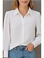 voordelige Kant Tops-Dames Overhemd Effen Basic Modern Lange mouw Overhemdkraag Normale tops Dagelijks Feestdagen Knop Wit Zomer