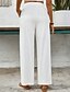 economico Pantaloni in lino e cotone semplici-Per donna Gamba larga Pantaloni in cotone e lino Pantaloni Moda Streetwear Comfort Lunghezza intera Misura del girovita medio Semplice Tasca Elastico in vita Comodo Confortevole Streetwear