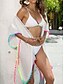 abordables Robes de plage-Maillots de bain pour femmes robe de couverture maillot de bain à ourlet à franges vacances plage vêtements couleur unie à col en V manches courtes maillots de bain