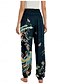 abordables Pantalón de lino y algodón con gráficos-Mujer Pantalones inspirados en el lino Perneras anchas Pantalones Estilo Étnico Casual Boho Longitud total Alta cintura Floral Bolsillo Cintura elástica Estampado Transpirabilidad Suave Microelástico
