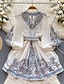 preiswerte Ausgefallene Kleider-Damen Minikleid Freizeitkleid Sommerkleid Boho-Kleid Mode Modern Outdoor Ferien Date Normale Passform Blume Langarm V Ausschnitt Gelb Rosa Blau Sommer Frühling