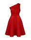 baratos Vestido Simples-Vestido Feminino Mini A Linha Vestido Ombro a Ombro Elegante Festa Coquetel Festa ao Ar Livre Convidada de Casamento Ajuste Regular Gráfico Sem Mangas Um Ombro Branco Rosa Vermelho Verde Verão