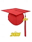 billige Damehatte-klasse af 2025 afgangshue med kvast og årstal charme – unisex mat finish mortarboard hat til high school og college ceremoni, flere farver