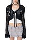 economico Top in Pizzo-Per donna Camicia Blusa Semplice Moderno Casual Manica Lunga Scollo a V Top corti Quotidiano Uscire Taglio Nero Bianco Estate