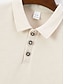 preiswerte Herren Klassisches Polo-Herren Polo Golfshirt Lässig Ferien Klassisch Kurzarm Mode Modern Jacquard Knöpfe Sommer Frühling Normale Passform Schwarz Weiß Beige Hellblau Grau Polo