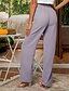 baratos Calça de linho de algodão simples-Mulheres Calças de linho de algodão Calças Roupa de rua Casual Comprimento total Natural Tecido Cintura elástica Confortável Casual / Diário Final de semana Cinzento Azul Marinho Preto Verde Tropa