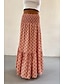 preiswerte Grafische Röcke-Damen Rock Bohemien Lässig Boho Maxi Mittlere Hüfthöhe Röcke Blumen Druck Mikroelastisch Urlaub Straße Dunkelrosa Purpur Fuchsie Orange Sommer Polyester