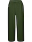 abordables Pantalon uni en coton et lin-Femmes Pantalon en coton et lin Pantalon palazzo Mode Streetwear Confort Longueur complète Taille Moyenne Uni Taille Élastique Confortable Extérieur Rue Tenue quotidienne Sortir Abricot Noir Blanche