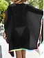 abordables Robes de plage-Maillots de bain pour femmes robe de couverture maillot de bain à ourlet à franges vacances plage vêtements couleur unie à col en V manches courtes maillots de bain