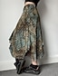 abordables Jupes graphiques-Femmes Jupe Bohème Occasionnel Boho Maxi Taille Basse Jupes Fleuri Imprimé Ourlet asymétrique Micro-Élastique Vacances Rue Vert Été Polyester