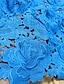 cheap Cocktail Dresses-Yellow Blue Column Cocktail Elegant Embroidered Dress Formal Wedding Ankle Length Short Sleeve Stand Collar Lace with Slit
