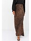 economico Gonne grafiche-Per donna Gonna Casual Maxi Vita media Gonne Leopardo Stampato Micro-elastico Vacanza Streetwear Bianco Marrone Beige Estate Seta come il raso