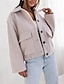 preiswerte Freizeitjacken-Damen Mantel Blazer Warm Bequem Knöpfe Elegant Mode Outdoor Einfach Ausgehen Alltagstauglich Wochenende Einreihig Regulär Revers Normale Passform Langarm Oberbekleidung Schwarz Aprikose Kaffee
