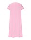 abordables Vestido Sencillo-Vestido Midi para Mujer Vestido de Verano Casual Diaria Vacaciones Playa Ajuste Regular Lino Como Liso Manga Corta Cuello en V Blanco Rosa Azul Verde Verano