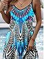ieftine Rochie boho-Pentru femei Rochie Mini Rochie A line Rochie de vară Rochie Slip Vacanță Casual Zilnic Fit regulat Grafic Tribal Abstract Fără manșon În V Albastru piscină Mov Portocaliu Vară