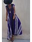 preiswerte Ausgefallene Kleider-Damen Midikleid Cocktailkleid Blumenkleid Boho-Kleid Mode Modern Urlaub Teegesellschaft Ausgehen Normale Passform Blume Ärmellos V Ausschnitt Schwarz Wein Blau Dunkelgrün Sommer
