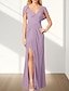 economico Abiti da sposa-Abiti da invitata di matrimonio in A-Line abito elegante invitata di matrimonio lunghezza fino al pavimento senza maniche scollo a V in chiffon retro a cowl con pieghe fessura