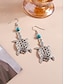abordables Boucle d&amp;#39;oreille pour femme-Boucles d&#039;oreilles pendantes tortue de mer pour femme – Boucles d&#039;oreilles pendantes style plage bohème avec perles turquoise, bijoux légers inspirés de l&#039;océan pour les vacances d&#039;été et les tenues côtières