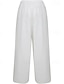 abordables Pantalon uni en coton et lin-Femmes Pantalon en coton et lin Pantalon palazzo Mode Streetwear Confort Longueur complète Taille Moyenne Uni Taille Élastique Confortable Extérieur Rue Tenue quotidienne Sortir Abricot Noir Blanche