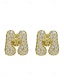abordables Boucle d&amp;#39;oreille pour femme-Boucles d&#039;oreilles à tige initiales en strass doré - Boucles d&#039;oreilles à lettres scintillantes personnalisées pour femmes, bijoux en cristal étincelants de A à Z, parfaits pour un usage quotidien, un cadeau de remise de diplôme, un cadeau de fête des mèr