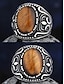billiga Herrsmycken-vintage tigeröga stenring för män i rostfritt stål, antik silver tribal design, djärv statement ring, lämplig för vardagliga och formella tillfällen