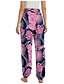 abordables Pantalon en coton et lin graphique-Femmes Pantalon inspiré du lin Jambe large Pantalons Style Ethnique Occasionnel Boho Longueur complète Taille haute Fleuri Feuille Tropical Avec Poches Taille Élastique Impression Respirabilité Doux