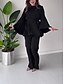 preiswerte Unter 129,99 $-Hosenanzug Brautmutterkleid Elegant Rundhalsausschnitt Bodenlang Polyester Langarm mit Schärpe / Band 2025
