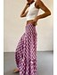 preiswerte Grafische Röcke-Damen Rock Bohemien Lässig Boho Maxi Mittlere Hüfthöhe Röcke Blumen Druck Mikroelastisch Urlaub Straße Dunkelrosa Purpur Fuchsie Orange Sommer Polyester