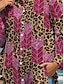 ieftine Rochie Artă și Design-Pentru femei Rochii Midi Rochii Tricou Casual Dată Potrivire Largă Grafic Leopard Geometric Manșon Lung Guler Cămașă Roz Îmbujorat Vară Toamnă Iarnă
