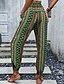 ieftine picior lat și talie înaltă-Pentru femei Jogger Pantaloni Vacanță Boho Lungime totală Talie medie Geometică Talie elastică Respirabil Comfortabil Micro-elastic Stradă Purtare Zilnică Ieșire Maro Închis Alb Rosu Verde Închis Vară