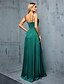 billige Ballkjoler-A-linje Quinceanera Kjoler Elegant Kjole Bryllup Bryllupsgjester Gulvlengde Ermeløs Spaghetti Stropper Polyester Uten Rygg med Paljetter