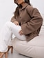 preiswerte Freizeitjacken-Damen Mantel Blazer Warm Bequem Knöpfe Elegant Mode Outdoor Einfach Ausgehen Alltagstauglich Wochenende Einreihig Regulär Revers Normale Passform Langarm Oberbekleidung Schwarz Aprikose Kaffee