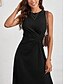 cheap Plain Dress-Women's Midi Dress A Line Dress Solid Color Bodycon Dress Work Dresses Semi Formal Office Slim Graphic Sleeveless Crew Neck Black Pink Red Blue Summer