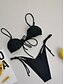 abordables Ensemble de bikinis-Maillots de bain pour femmes Bikini 2 pièces Maillot de bain thong Dos nu Slim Mode de vacances Couleur unie Col en V Sans manches Maillots de bain