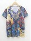 preiswerte Boho-T-Shirt-Damen T Shirt Sommeroberteile Grafik Geometrisch Klassisch Lässig Kurzarm V Ausschnitt Crop Tops Täglich Wochenende Druck Regenbogen Sommer Frühling Herbst