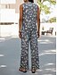 cheap Two Piece Sets-Women&#039;s Pants Sets Vacation Fashion Daily  Sleeveless U Neck Floral Graphic Geometric Casual Daily Weekend Light Green Red Dusty Blue Summer Regular Fit