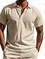 baratos Polo Clássico Masculino-Homens Pólo Camisa de golfe O negócio Casual Clássico Manga Curta Moda Côr Sólida Botões Bolsos Verão Primavera Normal Preto Branco Azul Marinha Verde cáqui Azul Claro Pólo