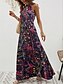 abordables Vestidos Boho-Mujer Vestido maxi Vestido de una línea Vestido con hombros descubiertos Vacaciones Casual Boho Exterior Noche Ajuste regular Graphic Cachemir Sin Mangas Cuello halter Azul Piscina Morado Marrón