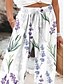 abordables Pantalons Graphiques-Femmes Jambe large Pantalons Amples Shorts de plage Vacances ancien Mode Longueur complète Taille haute Graphique Fleur / Floral Cordon de serrage Impression Doux Respirant Micro-Élastique