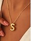 economico Collana da donna-Collana con ciondolo a forma di lettera a bolla placcata in oro – ciondolo personalizzato con 26 iniziali dell&#039;alfabeto per donne e ragazze – stile minimalista alla moda per compleanni, lauree o uso quotidiano