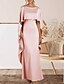 voordelige Avondjurken-Zeemeermin  Trompet Avondjurk Elegante Jurk Formele Avond Feest Vloerlengte Mouwloos Crew Hals Stretch Crêpe Met Ruffles