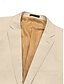 abordables Costumes d&amp;#39;affaires-Costumes en lin pour hommes kaki foncé kaki clair formel d&#039;affaires été de couleur unie ajustement standard 2 pièces à boutonnage simple un bouton