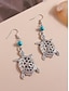 abordables Boucle d&amp;#39;oreille pour femme-Boucles d&#039;oreilles pendantes tortue de mer pour femme – Boucles d&#039;oreilles pendantes style plage bohème avec perles turquoise, bijoux légers inspirés de l&#039;océan pour les vacances d&#039;été et les tenues côtières