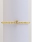 abordables Pulsera de mujer-Pulsera inicial con cuentas doradas para mujer: joyería con dijes del alfabeto personalizados, diseño elástico ajustable, estilo elegante, adecuada para regalos de graduación, cumpleaños y uso diario.