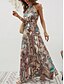 abordables Vestidos Boho-Mujer Vestido maxi Vestido de una línea Vestido con hombros descubiertos Vacaciones Casual Boho Exterior Noche Ajuste regular Graphic Cachemir Sin Mangas Cuello halter Azul Piscina Morado Marrón